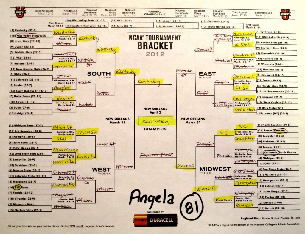 Angela's bracket